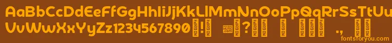 DerotterdamdemoRegular Font – Orange Fonts on Brown Background