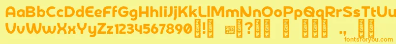 DerotterdamdemoRegular Font – Orange Fonts on Yellow Background