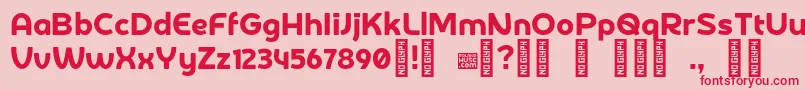DerotterdamdemoRegular Font – Red Fonts on Pink Background