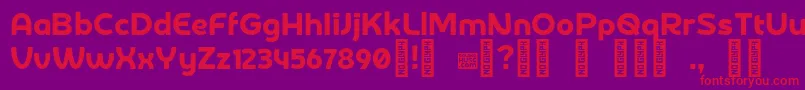 Czcionka DerotterdamdemoRegular – czerwone czcionki na fioletowym tle