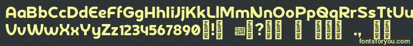 Шрифт DerotterdamdemoRegular – жёлтые шрифты на чёрном фоне