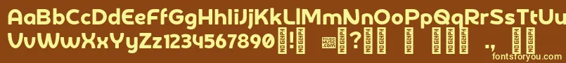 Шрифт DerotterdamdemoRegular – жёлтые шрифты на коричневом фоне