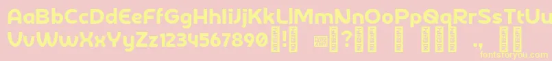 DerotterdamdemoRegular Font – Yellow Fonts on Pink Background