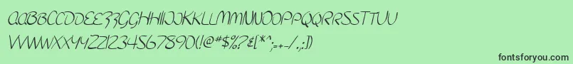 SfBurlingtonScriptSc Font – Black Fonts on Green Background