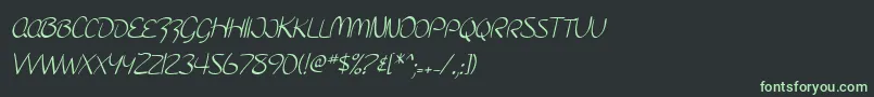 フォントSfBurlingtonScriptSc – 黒い背景に緑の文字