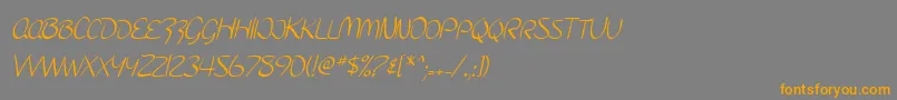 フォントSfBurlingtonScriptSc – オレンジの文字は灰色の背景にあります。
