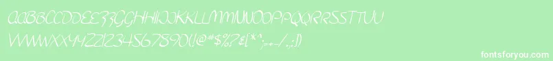 Weitere Informationen zur SfBurlingtonScriptSc-Schriftart SfBurlingtonScriptSc-Schriftart – Weiße Schriften auf grünem Hintergrund