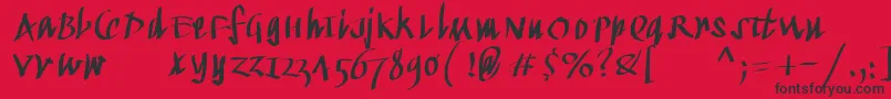 Kleinkallig Font – Black Fonts on Red Background