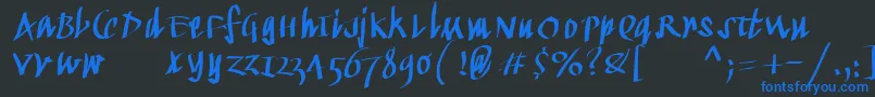 Kleinkallig Font – Blue Fonts on Black Background