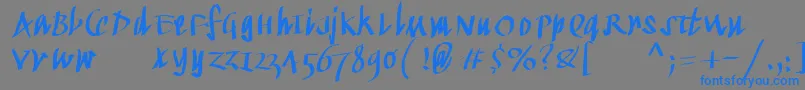 Kleinkallig Font – Blue Fonts on Gray Background