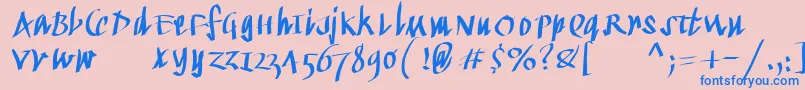 Kleinkallig Font – Blue Fonts on Pink Background