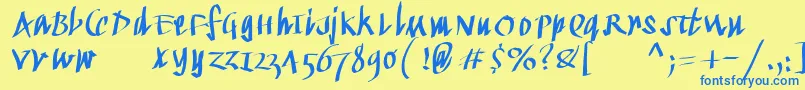 Kleinkallig Font – Blue Fonts on Yellow Background