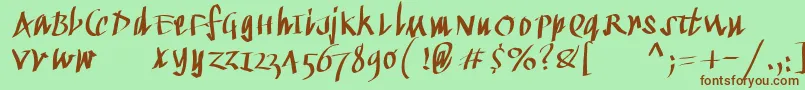 Kleinkallig Font – Brown Fonts on Green Background
