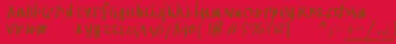 Kleinkallig Font – Brown Fonts on Red Background