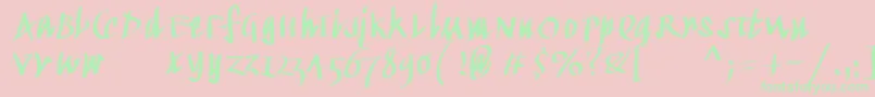 Kleinkallig Font – Green Fonts on Pink Background