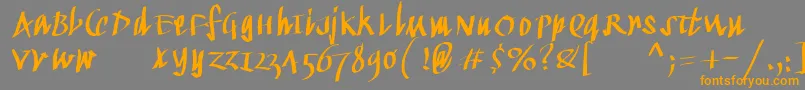 Kleinkallig Font – Orange Fonts on Gray Background