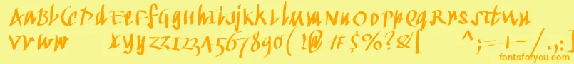 Kleinkallig Font – Orange Fonts on Yellow Background