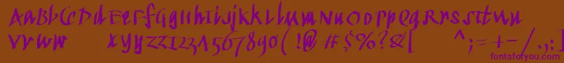 Kleinkallig Font – Purple Fonts on Brown Background