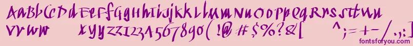 Kleinkallig Font – Purple Fonts on Pink Background
