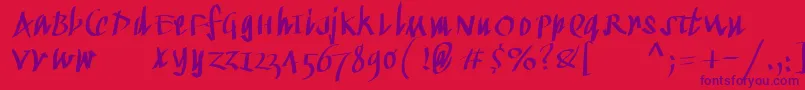 Kleinkallig Font – Purple Fonts on Red Background