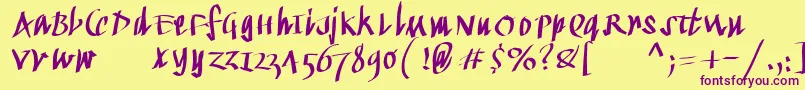 Kleinkallig Font – Purple Fonts on Yellow Background