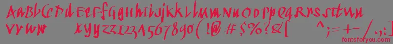 Kleinkallig Font – Red Fonts on Gray Background