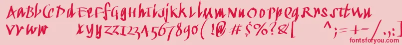 Kleinkallig Font – Red Fonts on Pink Background