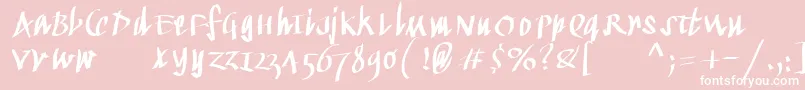 Kleinkallig Font – White Fonts on Pink Background