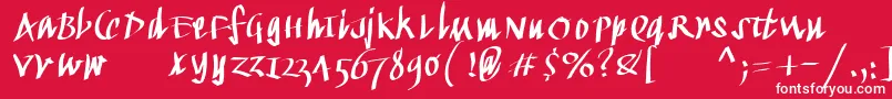 Czcionka Kleinkallig – białe czcionki na czerwonym tle