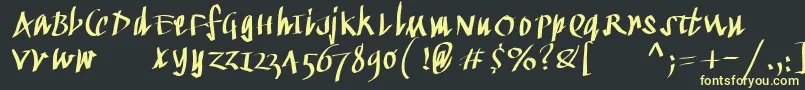 Kleinkallig Font – Yellow Fonts on Black Background
