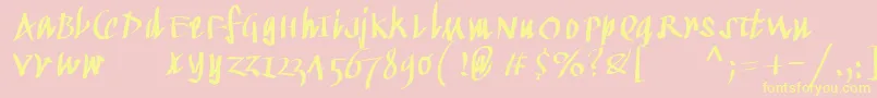 Kleinkallig Font – Yellow Fonts on Pink Background