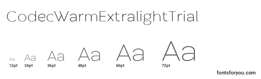 CodecWarmExtralightTrial Font Sizes