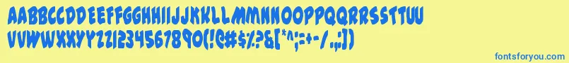 44v2c Font – Blue Fonts on Yellow Background