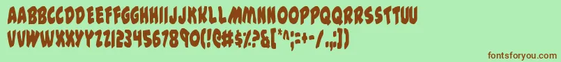 44v2c Font – Brown Fonts on Green Background