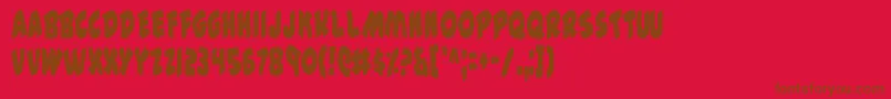 44v2c Font – Brown Fonts on Red Background