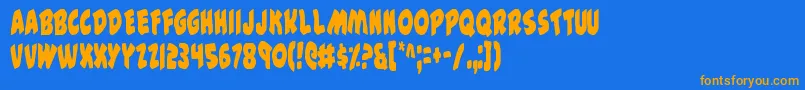 44v2c Font – Orange Fonts on Blue Background