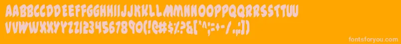 44v2c Font – Pink Fonts on Orange Background