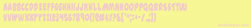 44v2c Font – Pink Fonts on Yellow Background