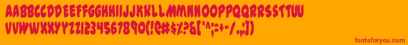 44v2c Font – Red Fonts on Orange Background