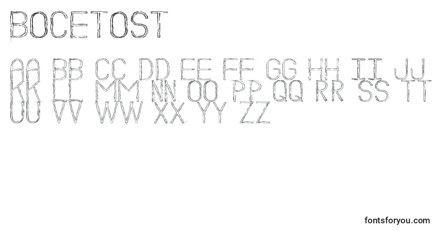 BocetoSt Font – alphabet, numbers, special characters