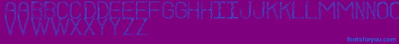 Fonte BocetoSt – fontes azuis em um fundo violeta