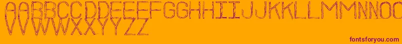 BocetoSt-Schriftart – Violette Schriften auf orangefarbenem Hintergrund