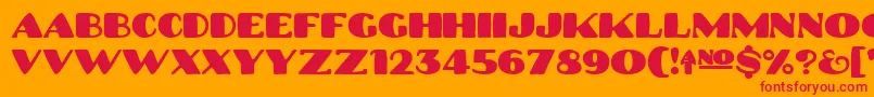 Шрифт Platinumhubcapssolid – красные шрифты на оранжевом фоне