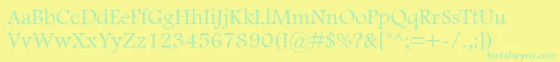 FootlightMtLight Font – Green Fonts on Yellow Background