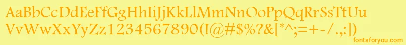 FootlightMtLight Font – Orange Fonts on Yellow Background