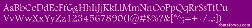 FootlightMtLight Font – Pink Fonts on Purple Background