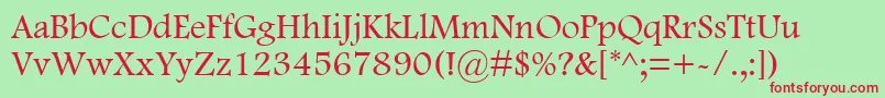 FootlightMtLight Font – Red Fonts on Green Background