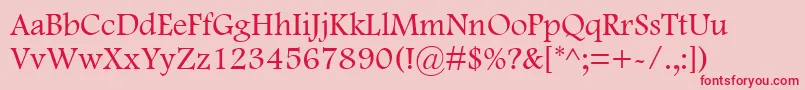 FootlightMtLight Font – Red Fonts on Pink Background