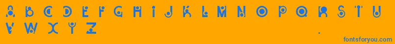 Snail Font – Blue Fonts on Orange Background
