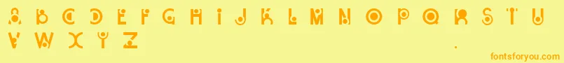 Snail-Schriftart – Orangefarbene Schriften auf gelbem Hintergrund